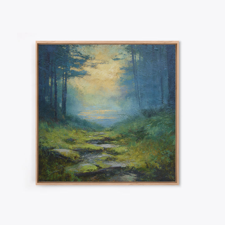 Sunlit Forest Path Canvas Print, Nature Art, Modern Decor, Living Room Decor, Fine Art, Nature, Home Decor, Poster, Wall Decor, NAT-1x1-49