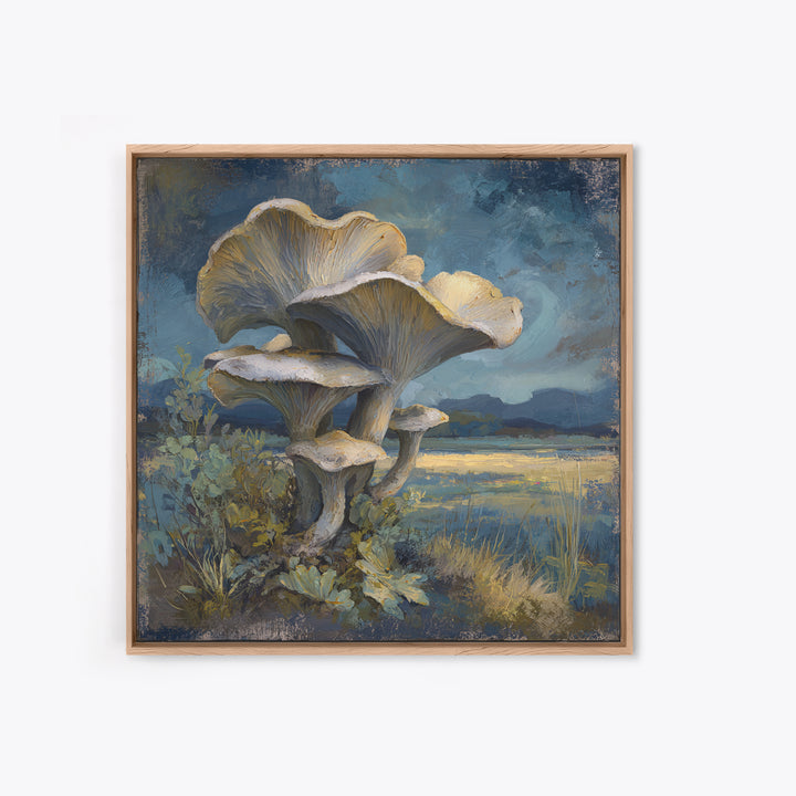 Mushroom Cluster in Enchanted Woodland Canvas Print, Nature Art, Nature Wall Art, Living Room Decor, Watercolor Art, Nature, NAT-1x1-55