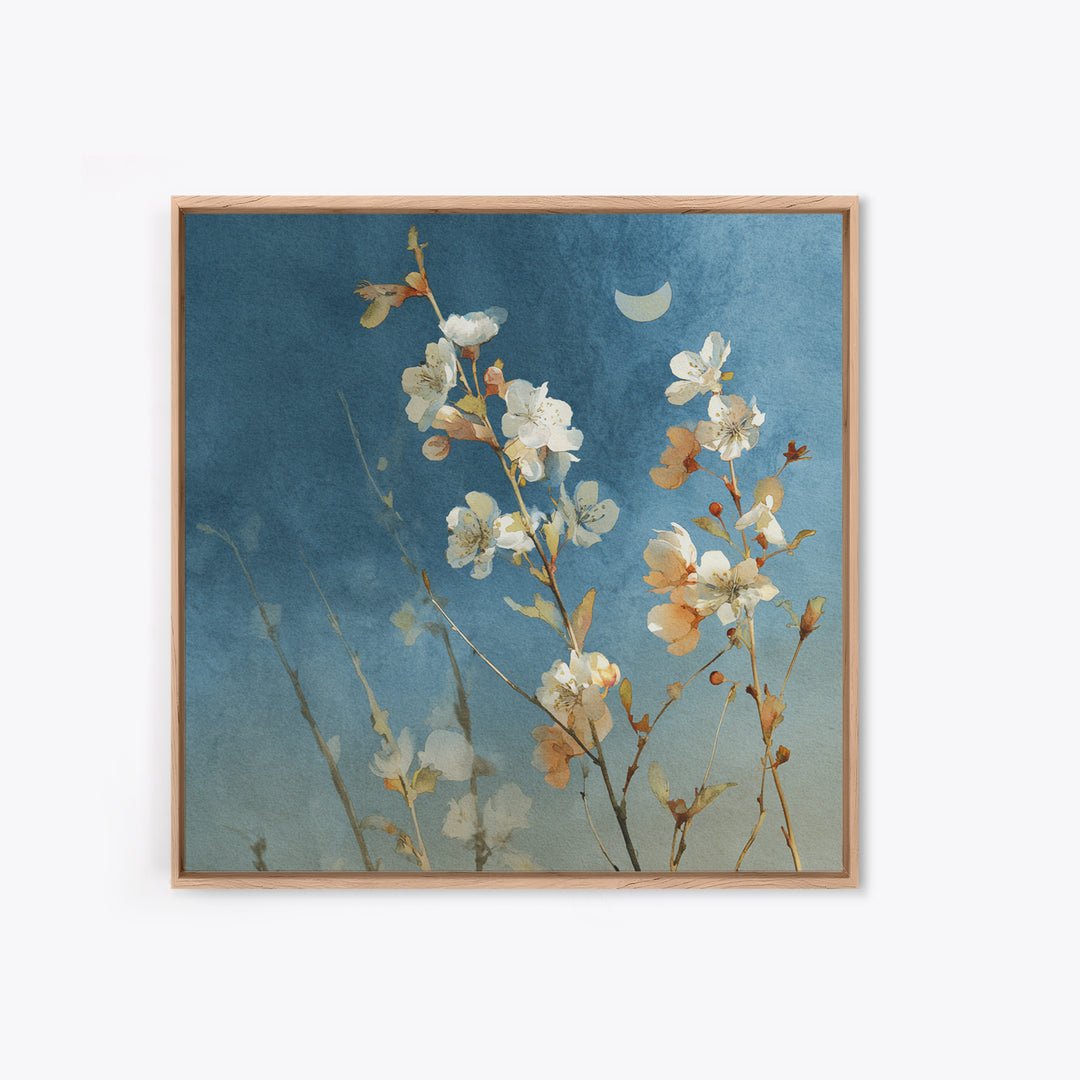 Wild Horses Running Near Mountain Ridge Framed Canvas Print, Nature Art, Landscape Art, Living Room Decor, Oil Painting, Nature, NAT-1x1-70