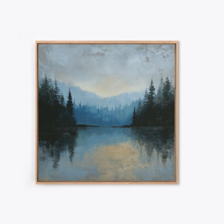 Misty Mountain Lake Canvas Print, Nature Art, Room Decor, Living Room Decor, Fine Art, Nature, Wall Hangings, Original Painting, NAT-1x1-77