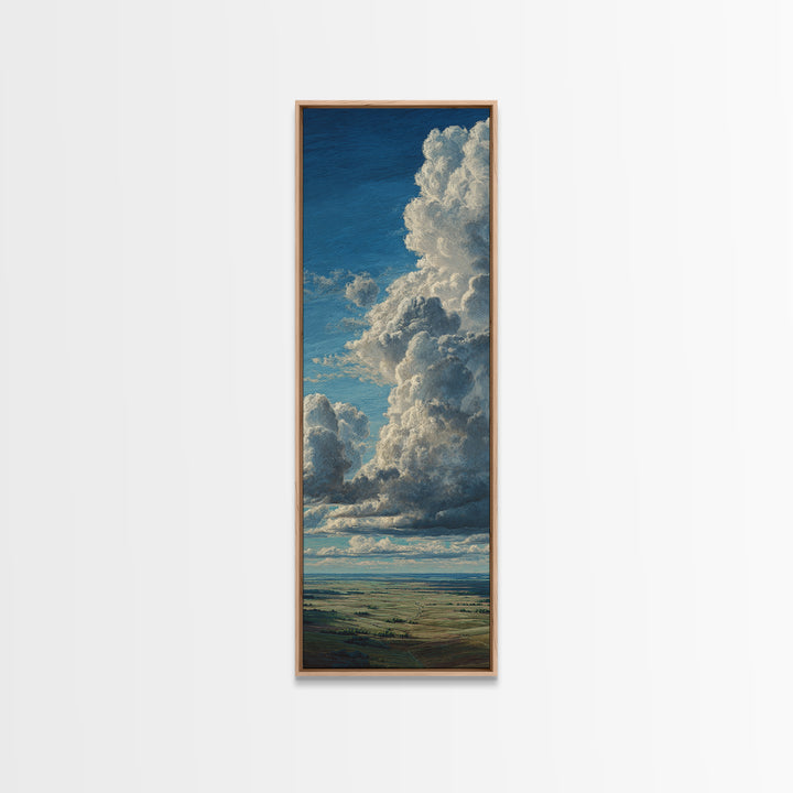 Storm Clouds over a Rolling Prairie Canvas Print, Nature Art, Landscape Art, Living Room Decor, Fine Art, Nature, Boho Decor, NAT-1x3-2
