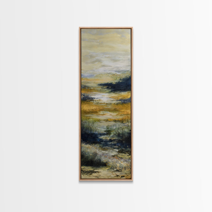 Sunrise Through Tall Grass and Wildflowers Canvas Print, Nature Art, Art, Living Room Decor, Watercolor Art, Nature, NAT-1x3-23