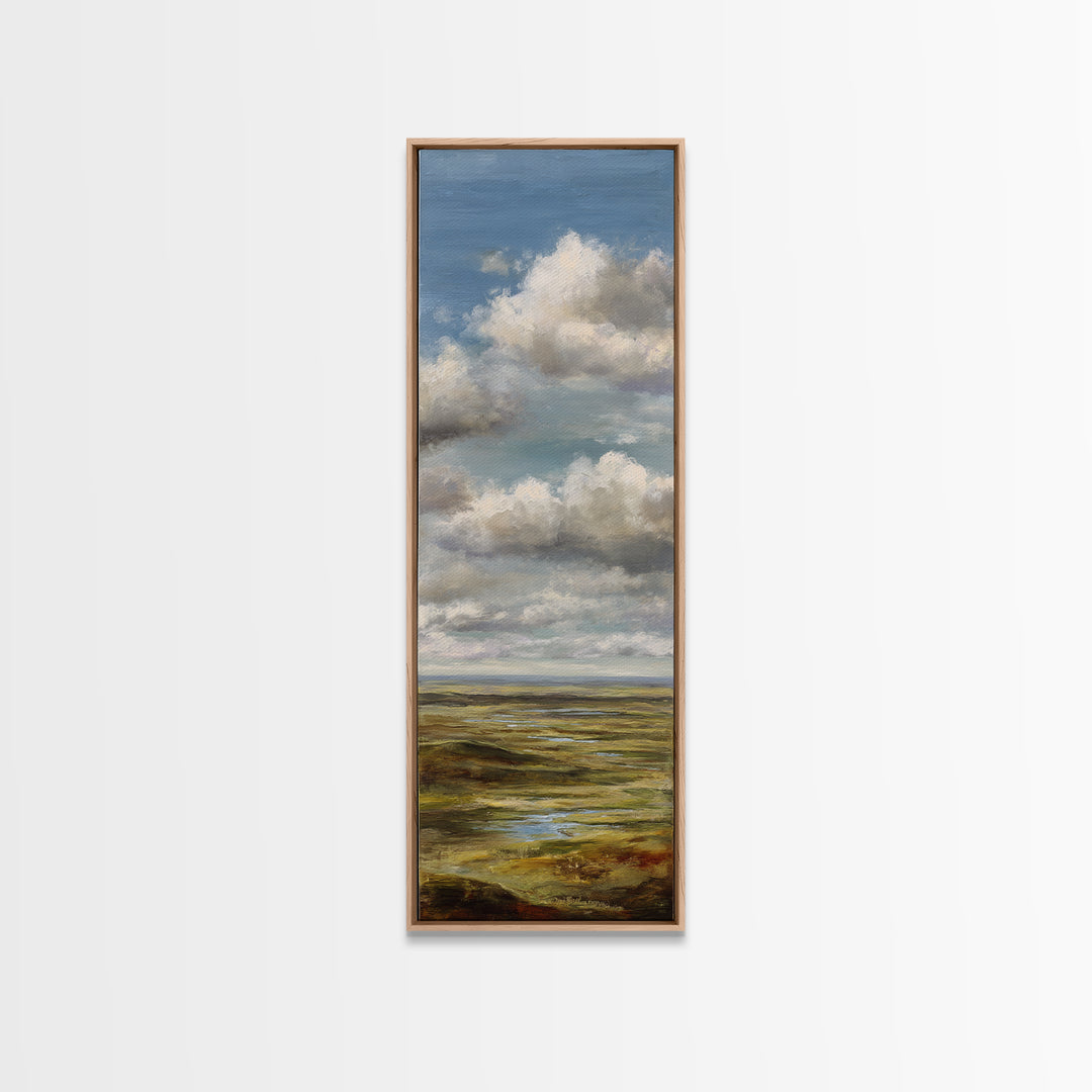 Storm Clouds over a Rolling Prairie Canvas Print, Nature Art, Landscape Art, Living Room Decor, Fine Art, Nature, Boho Decor, NAT-1x3-26