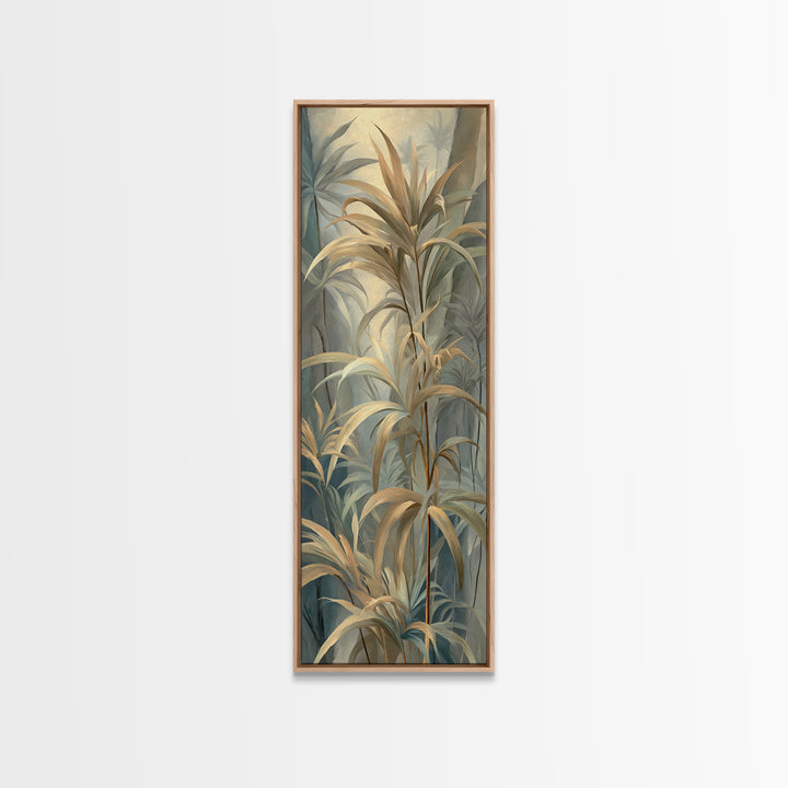 Tropical Jungle Leaves Canvas Print, Nature Art, Wood Wall Art, Living Room Decor, Fine Art, Nature, Digital Download Art, NAT-1x3-81