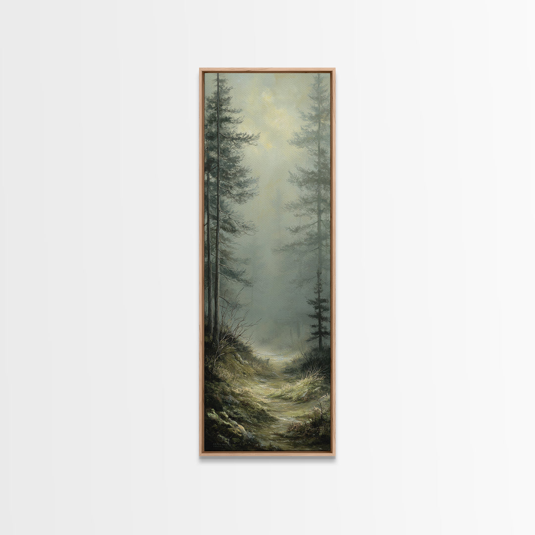 Sunlit Forest Path Canvas Print, Nature Art, Poster, Living Room Decor, Fine Art, Nature, Abstract Wall Art, 3d Wall Art, NAT-1x3-85
