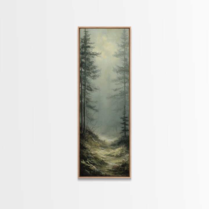 Sunlit Forest Path Canvas Print, Nature Art, Poster, Living Room Decor, Fine Art, Nature, Abstract Wall Art, 3d Wall Art, NAT-1x3-85