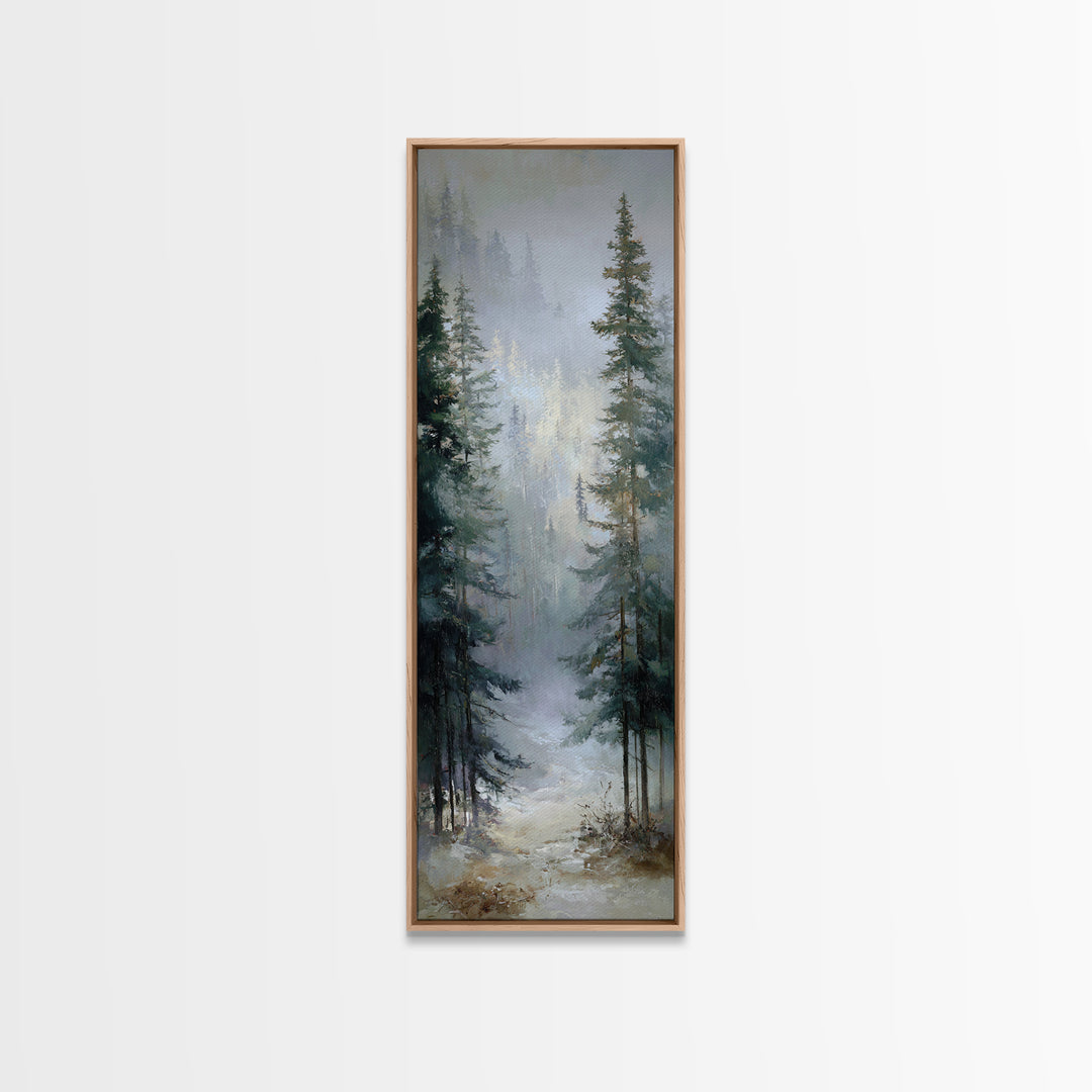 Mushroom Cluster in Enchanted Woodland Framed Canvas Print, Nature Art, Digital Download Art, Living Room Decor, Oil Painting, NAT-1x3-91