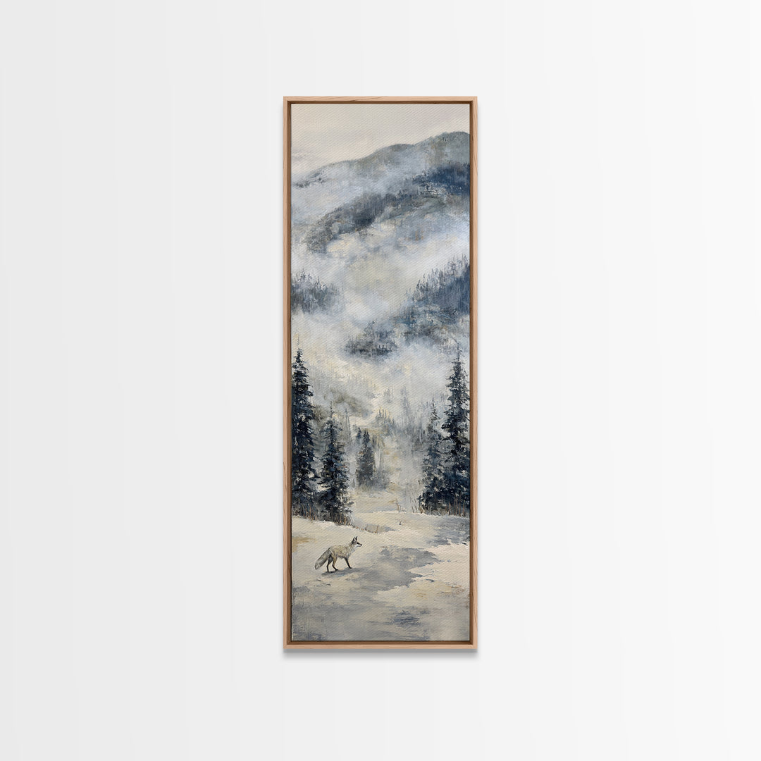 Fox Crossing a Snowy Forest Clearing Canvas Print, Nature Art, Fine Art Print, Living Room Decor, Fine Art, Nature, Poster, NAT-1x3-94