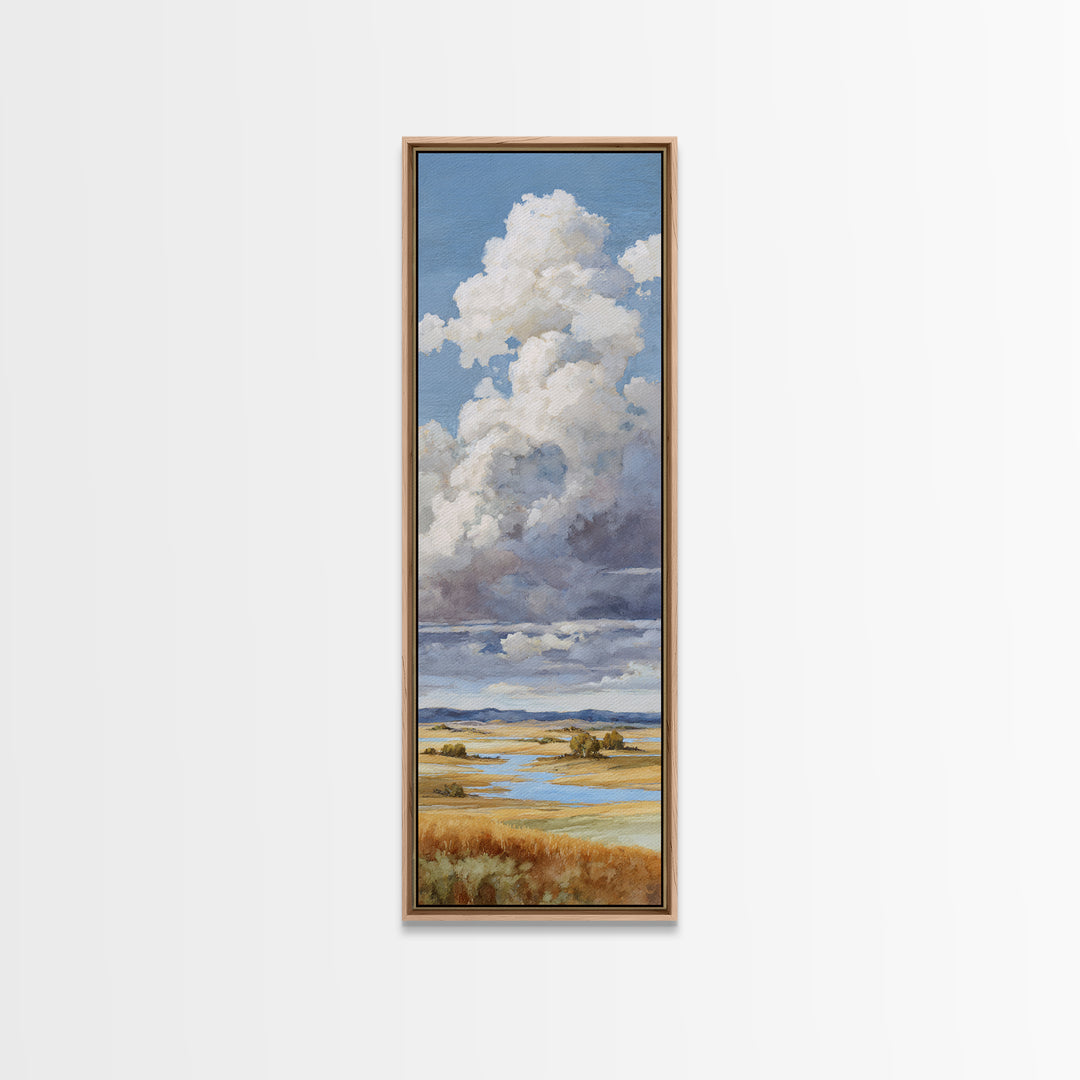Storm Clouds over a Rolling Prairie Canvas Print, Nature Art, Statement Artwork, Living Room Decor, Fine Art, Nature, NAT-1x3-98