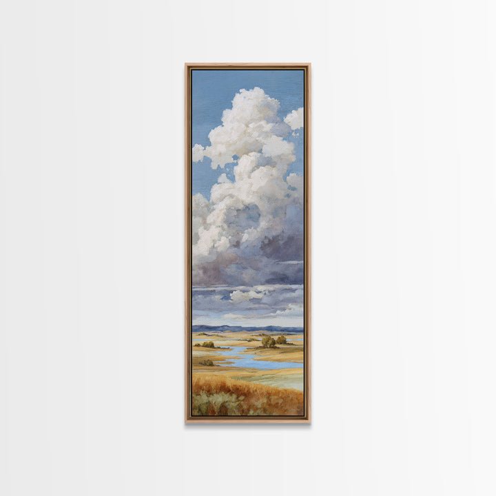 Storm Clouds over a Rolling Prairie Canvas Print, Nature Art, Statement Artwork, Living Room Decor, Fine Art, Nature, NAT-1x3-98