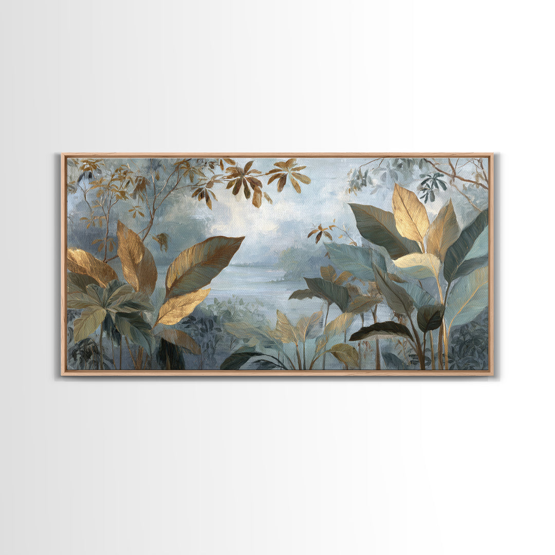 Tropical Jungle Leaves Canvas Print, Nature Art, Artwork, Living Room Decor, Fine Art, Nature, Landscape Art, Botanical Art, NAT-2x1-89