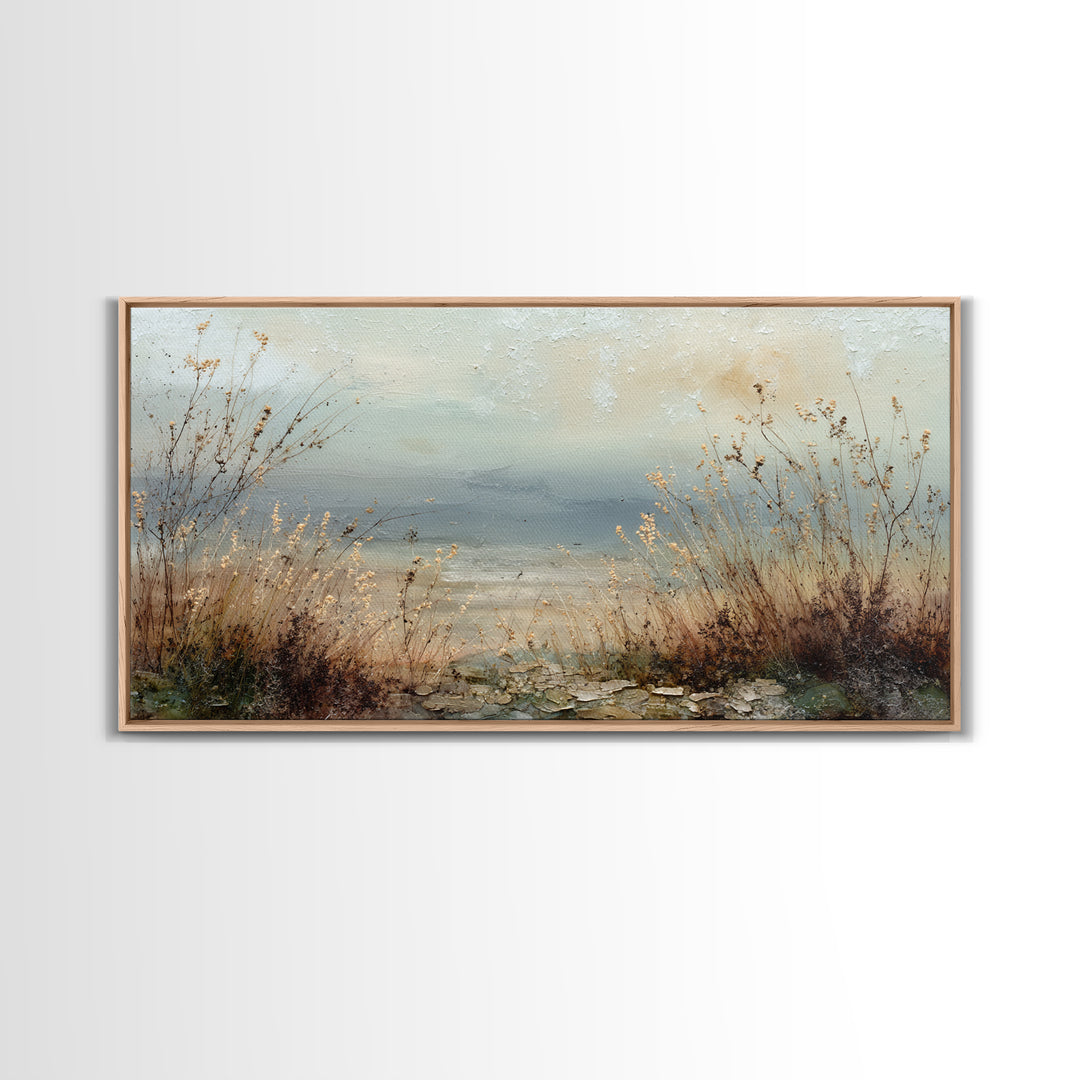 Bees Circling Lavender Blossoms Framed Canvas Print, Nature Art, Printable Wall Art, Living Room Decor, Fine Art, Nature, NAT-2x1-91
