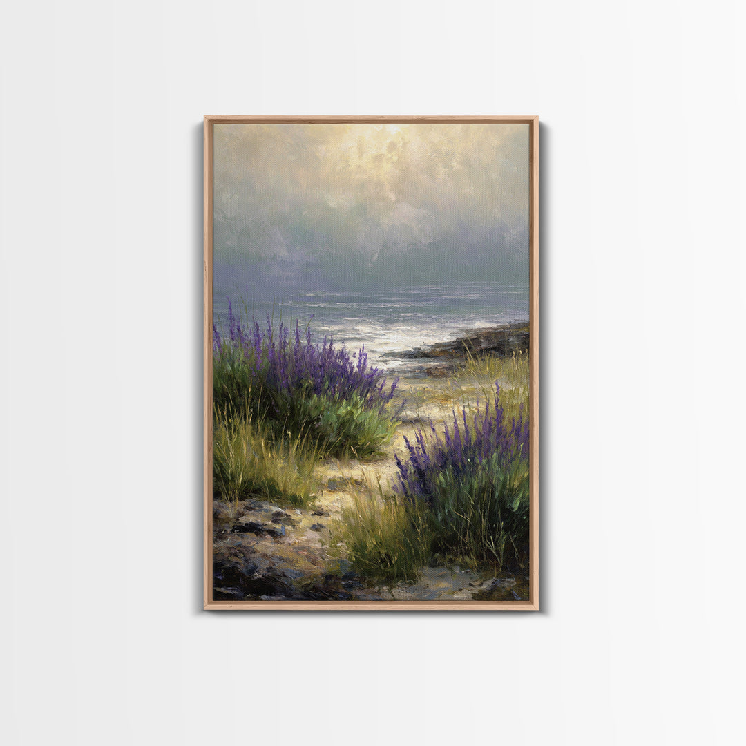 Bees Circling Lavender Blossoms Canvas Print, Nature Art, Statement Artwork, Living Room Decor, Fine Art, Nature, Wall Decor, NAT-2x3-31
