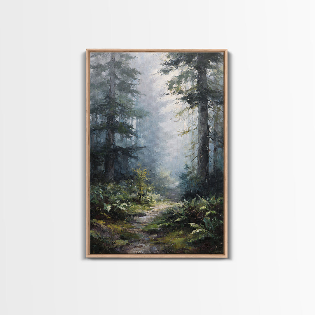 Sunlit Forest Path Canvas Print, Nature Art, Living Room Decor, Fine Art, Nature, Ocean Art, Bird Wall Art, Nature Wall Art, NAT-2x3-57