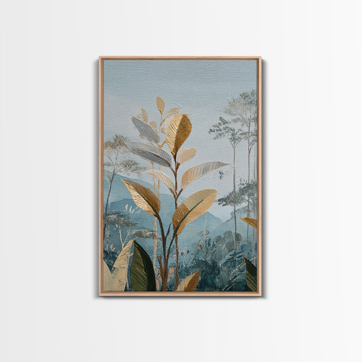 Tropical Jungle Leaves Canvas Print, Nature Art, Wood Wall Art, Living Room Decor, Fine Art, Nature, Digital Download Art, NAT-2x3-77