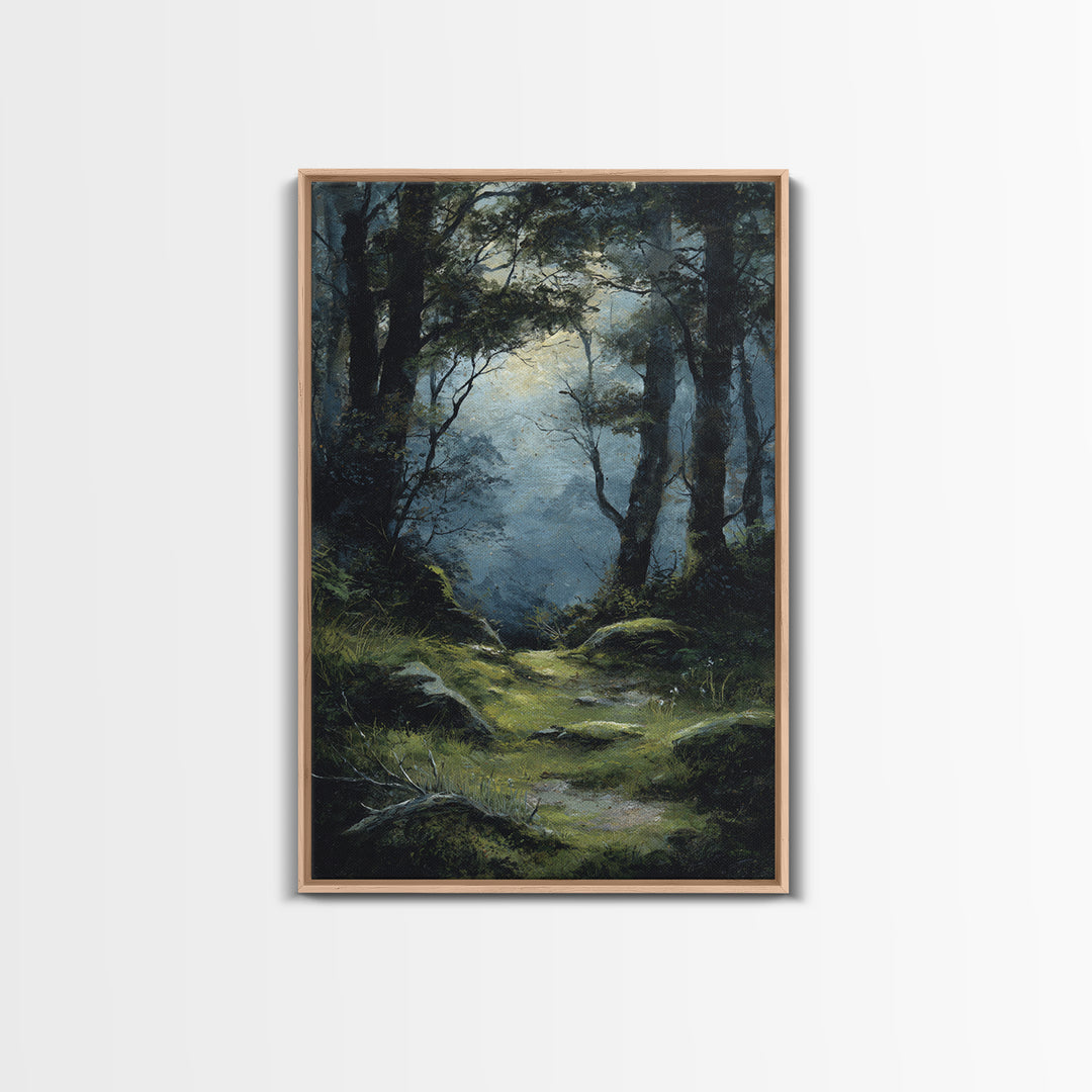 Sunlit Forest Path Canvas Print, Nature Art, Living Room Decor, Fine Art, Nature, Ocean Art, Bird Wall Art, Nature Wall Art, NAT-2x3-81