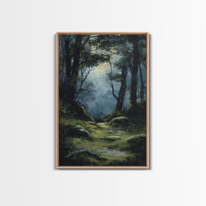 Sunlit Forest Path Canvas Print, Nature Art, Living Room Decor, Fine Art, Nature, Ocean Art, Bird Wall Art, Nature Wall Art, NAT-2x3-81
