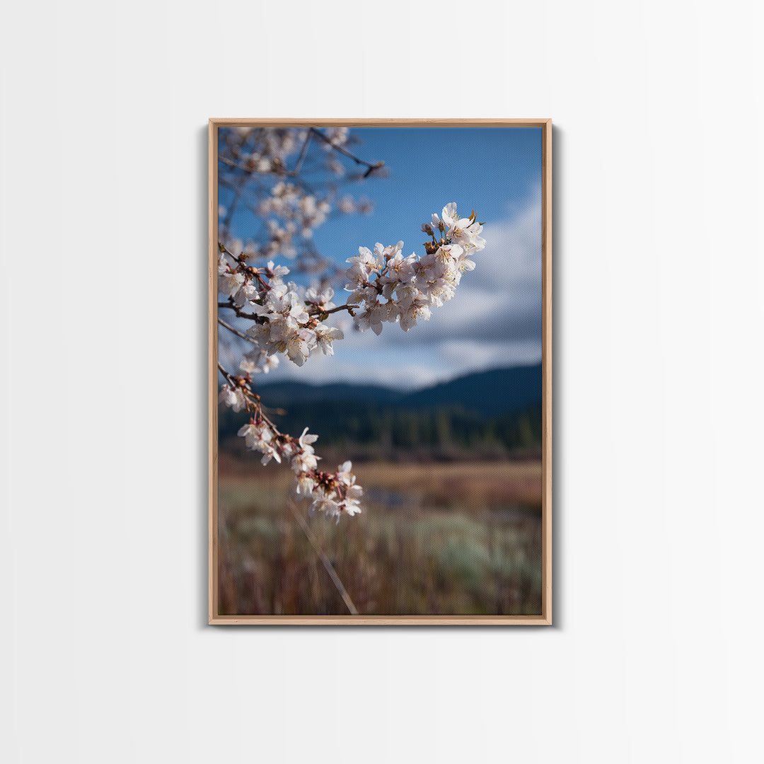 Spring Cherry Blossoms Canvas Print, Nature Art, Original Painting, Living Room Decor, Fine Art, Nature, Mountain Wall Art, NAT-2x3-96
