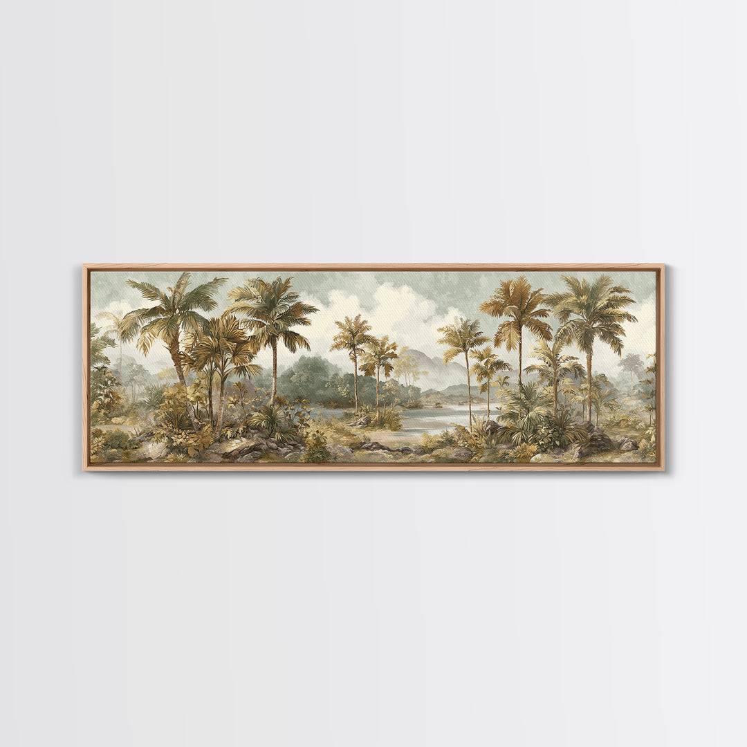 Tropical Jungle Leaves Canvas Print, Nature Art, Artwork, Living Room Decor, Fine Art, Nature, Landscape Art, Botanical Art, NAT-3x1-13