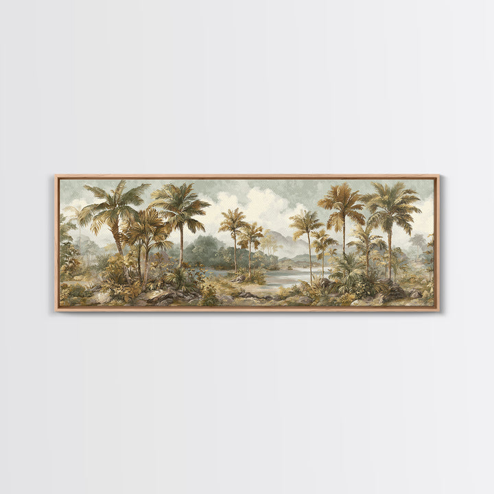 Tropical Jungle Leaves Canvas Print, Nature Art, Artwork, Living Room Decor, Fine Art, Nature, Landscape Art, Botanical Art, NAT-3x1-13