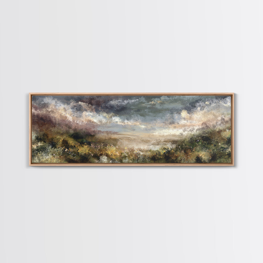 Mushroom Cluster in Enchanted Woodland Framed Canvas Print, Nature Art, Boho Decor, Living Room Decor, Fine Art, Nature, NAT-3x1-23