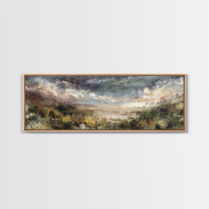 Mushroom Cluster in Enchanted Woodland Framed Canvas Print, Nature Art, Boho Decor, Living Room Decor, Fine Art, Nature, NAT-3x1-23