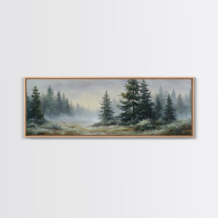Mushroom Cluster in Enchanted Woodland Framed Canvas Print, Nature Art, Art, Living Room Decor, Oil Painting, Nature, NAT-3x1-47