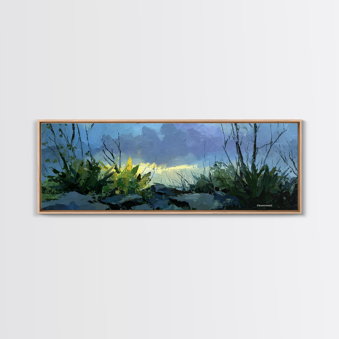 Tropical Jungle Leaves Canvas Print, Nature Art, Moss Art, Living Room Decor, Oil Painting, Nature, Statement Artwork, NAT-3x1-61