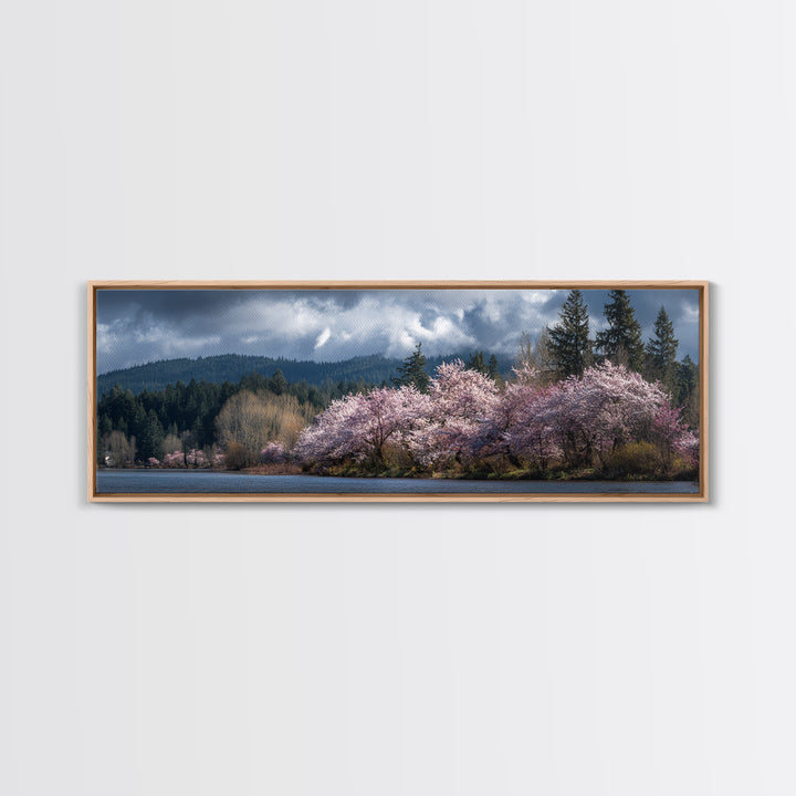 Spring Cherry Blossoms Canvas Print, Nature Art, Poster, Living Room Decor, Fine Art, Nature, Abstract Wall Art, 3d Wall Art, NAT-3x1-80