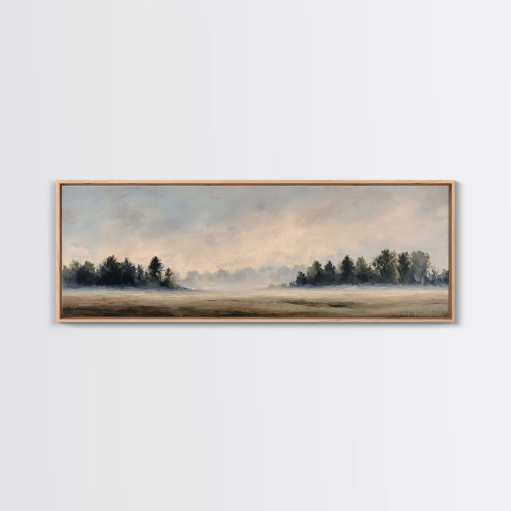 Moody Pine Forest Framed Canvas Print, Nature Art, Mountain Wall Art, Living Room Decor, Fine Art, Nature, Fine Art Print, NAT-3x1-81