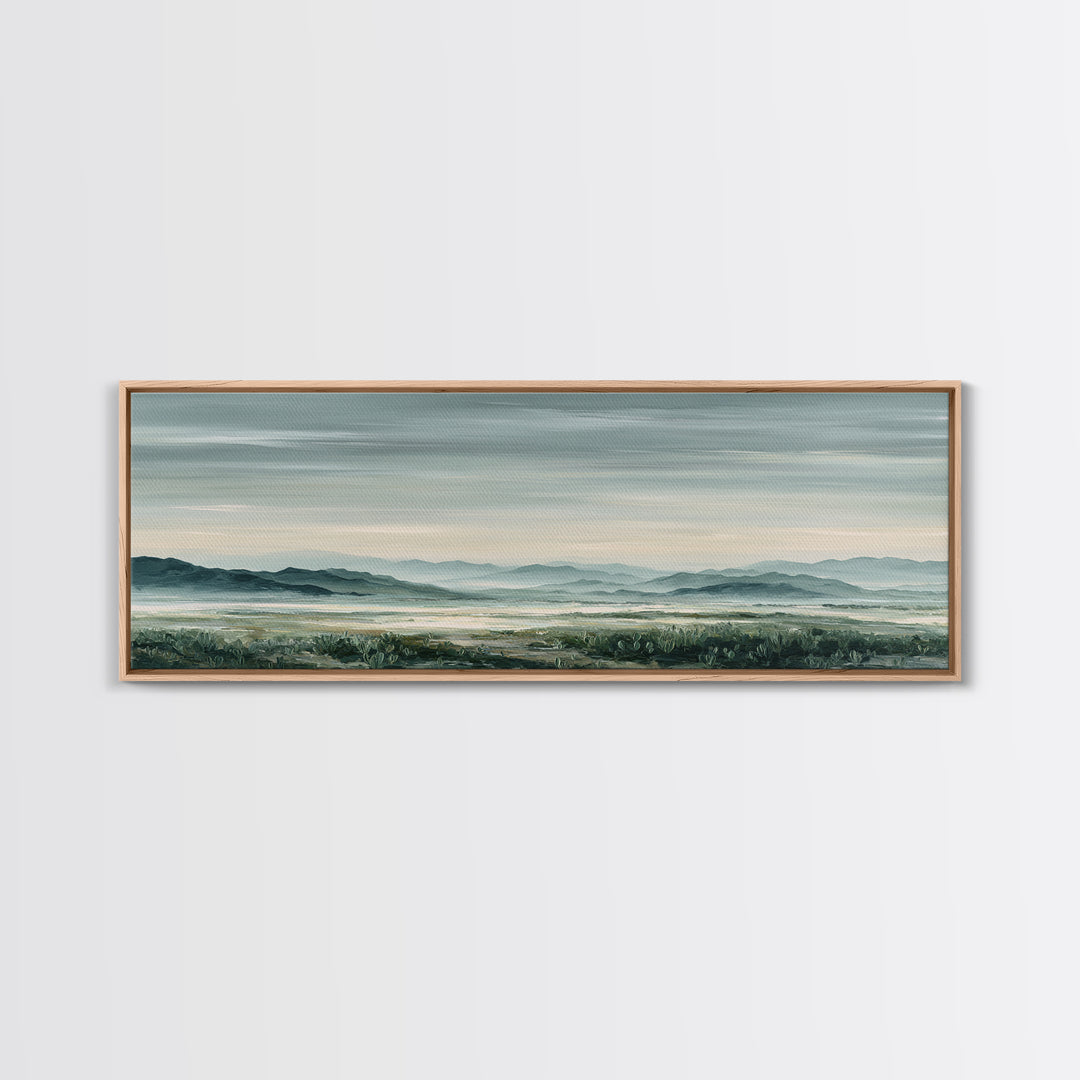 Desert Cactus Blooming After Rain Framed Canvas Print, Nature Art, Art, Living Room Decor, Fine Art, Nature, 3d Wall Art, NAT-3x1-84