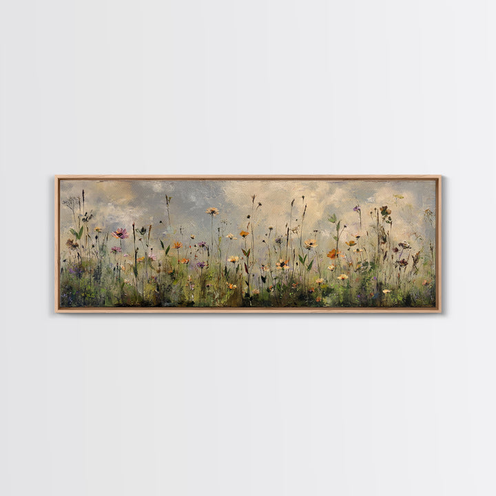 Bees Circling Lavender Blossoms Framed Canvas Print, Nature Art, Printable Wall Art, Living Room Decor, Fine Art, Nature, NAT-3x1-87