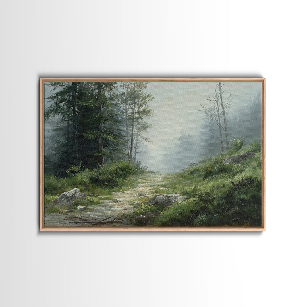 Sunlit Forest Path Canvas Print, Nature Art, Digital Download Art, Living Room Decor, Fine Art, Nature, Luxury Decor, NAT-3x2-29