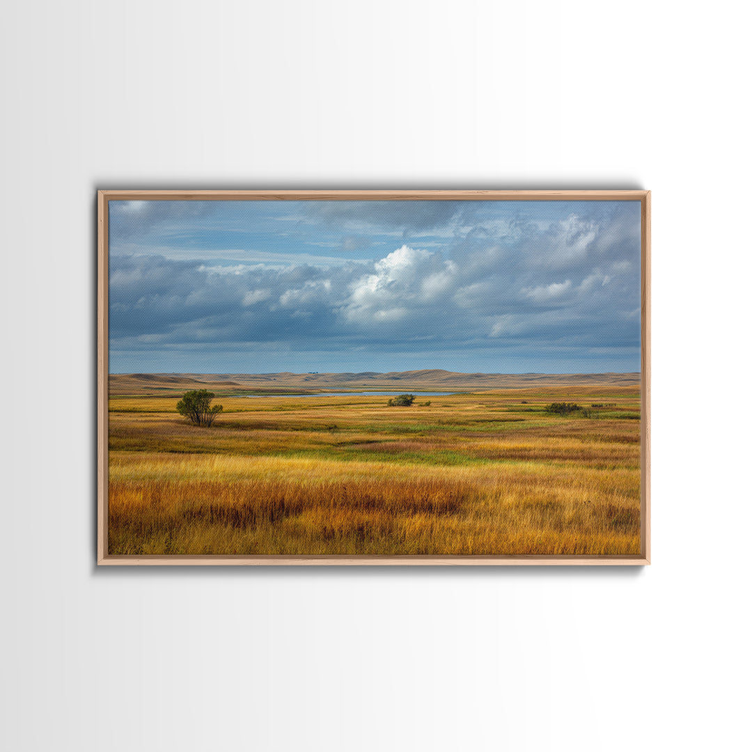 Storm Clouds over a Rolling Prairie Canvas Print, Nature Art, Living Room Decor, Fine Art, Nature, Ocean Art, Bird Wall Art, NAT-3x2-42
