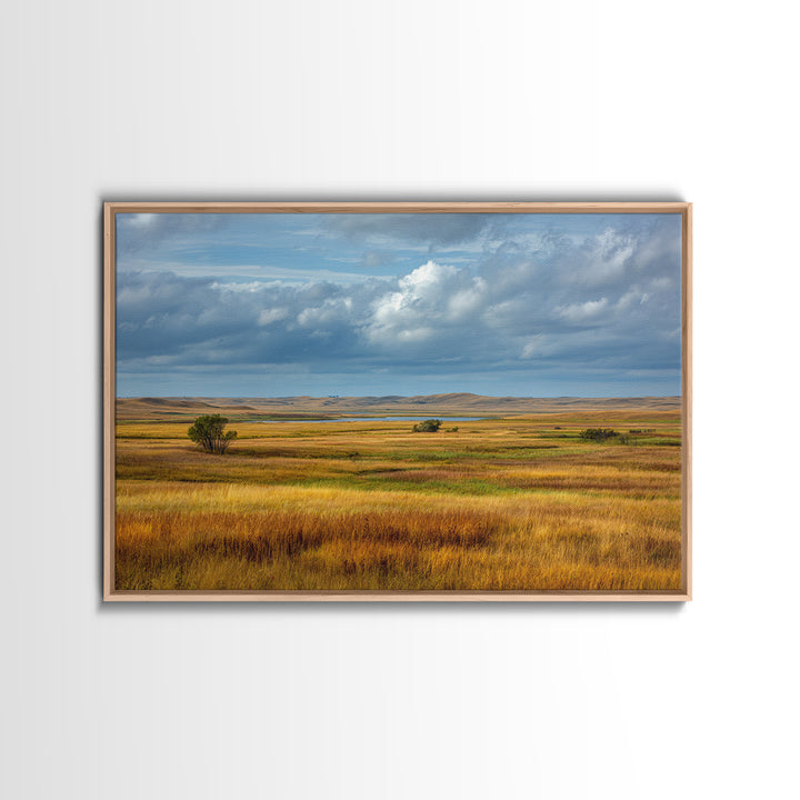 Storm Clouds over a Rolling Prairie Canvas Print, Nature Art, Living Room Decor, Fine Art, Nature, Ocean Art, Bird Wall Art, NAT-3x2-42