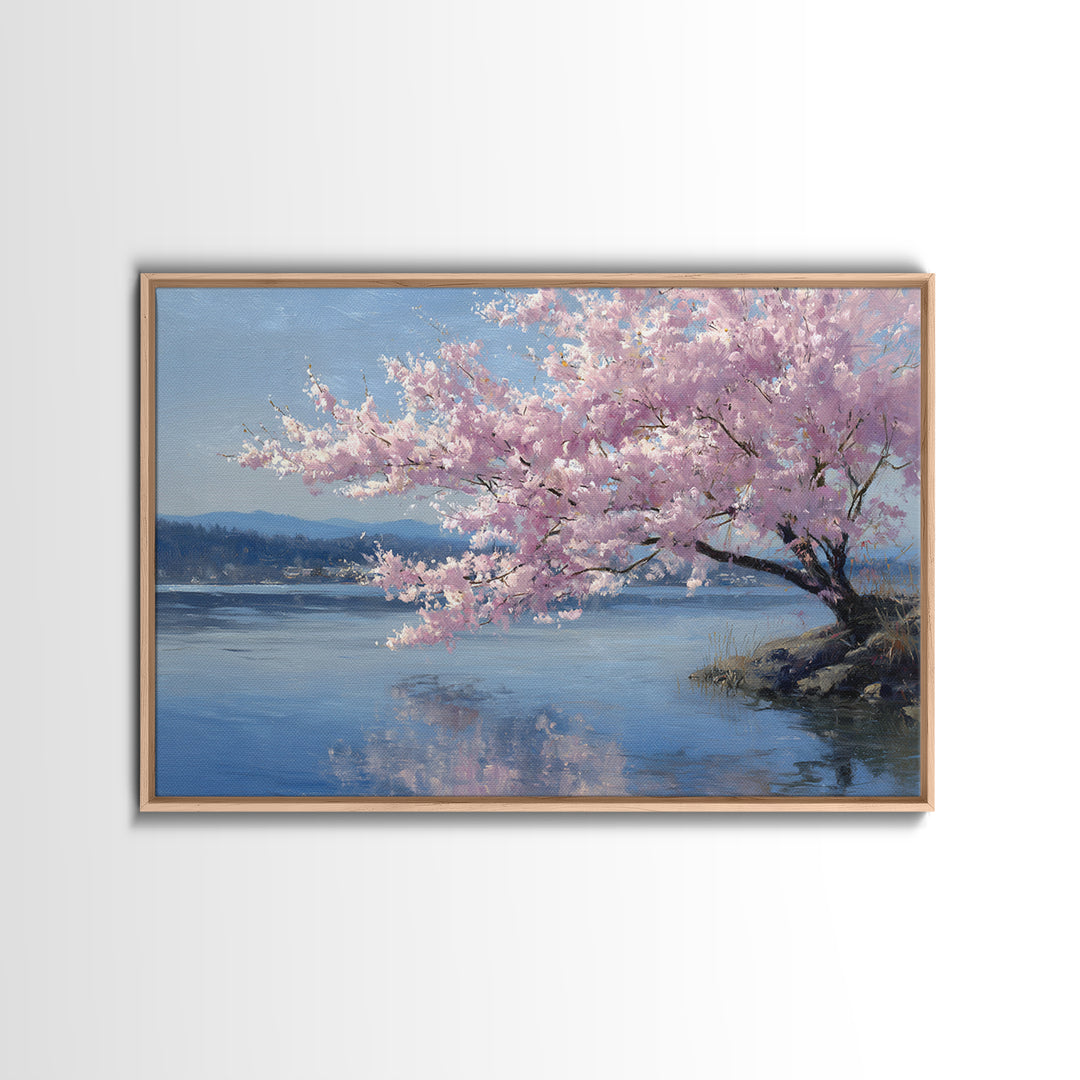 Spring Cherry Blossoms Canvas Print, Nature Art, Neutral Decor, Living Room Decor, Fine Art, Nature, Wall Art, Home Decor, NAT-3x2-68