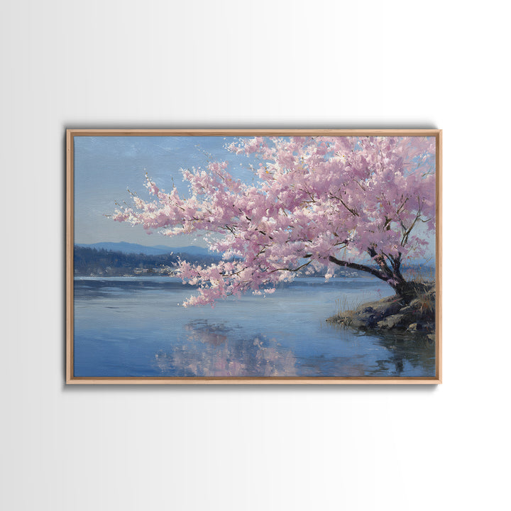 Spring Cherry Blossoms Canvas Print, Nature Art, Neutral Decor, Living Room Decor, Fine Art, Nature, Wall Art, Home Decor, NAT-3x2-68