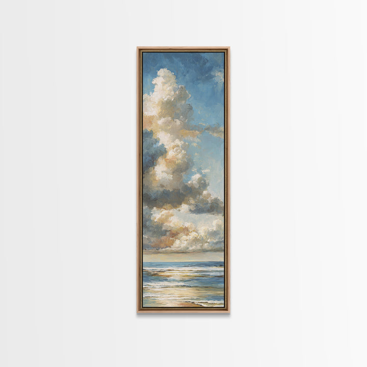 Stormy Cloudscape over Open Ocean Canvas Print, Nautical Art, Nautical Decor, Coastal Decor, Oil Painting, Harbor, NAU-1x3-33