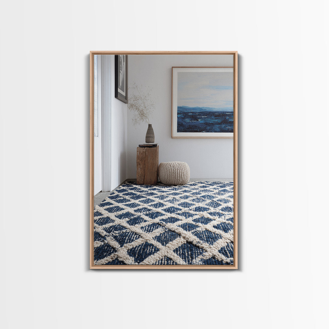 Knotted Rope Pattern Framed Canvas Print, Nautical Art, Large Wall Art, Coastal Decor, Abstract Art, Harbor, Coastal Art, NAU-2x3-17