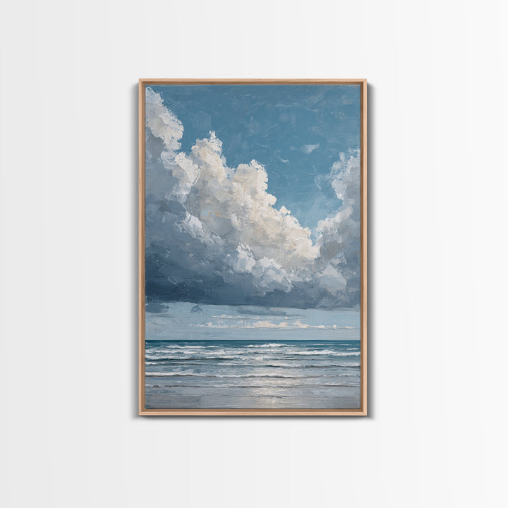 Stormy Cloudscape over Open Ocean Canvas Print, Nautical Art, Printable Wall Art, Coastal Decor, Fine Art, Harbor, Beach Decor, NAU-2x3-29