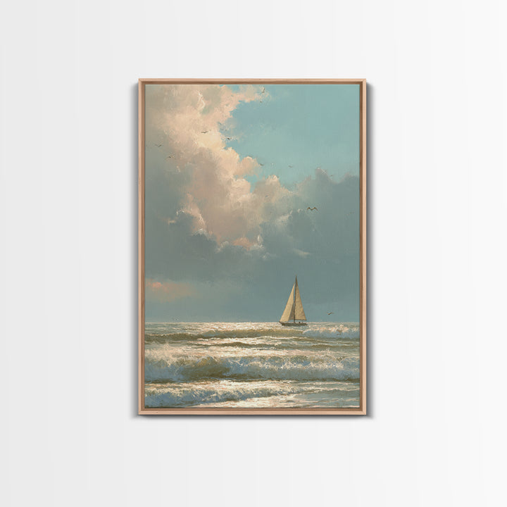 Stormy Cloudscape over Open Ocean Canvas Print, Nautical Art, Printable Wall Art, Coastal Decor, Fine Art, Harbor, Beach Decor, NAU-2x3-5