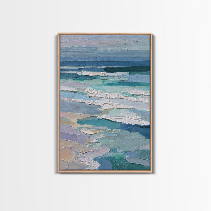 Porthole View of Waves and Moon Framed Canvas Print, Nautical Art, Minimalist Decor, Coastal Decor, Fine Art, Harbor, NAU-2x3-6