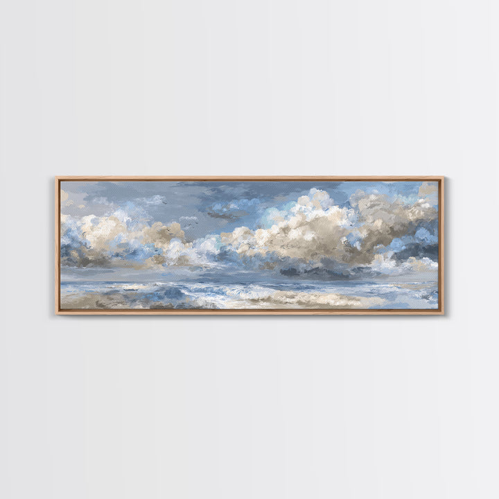 Stormy Cloudscape over Open Ocean Canvas Print, Nautical Art, Nautical Decor, Coastal Decor, Oil Painting, Harbor, NAU-3x1-13
