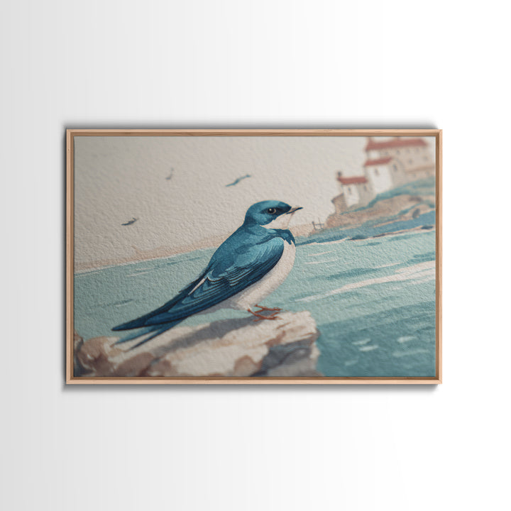 Sailor Tattoo Swallow and Anchor Canvas Print, Nautical Art, Beach Print, Coastal Decor, Fine Art, Harbor, Luxury Decor, NAU-3x2-3