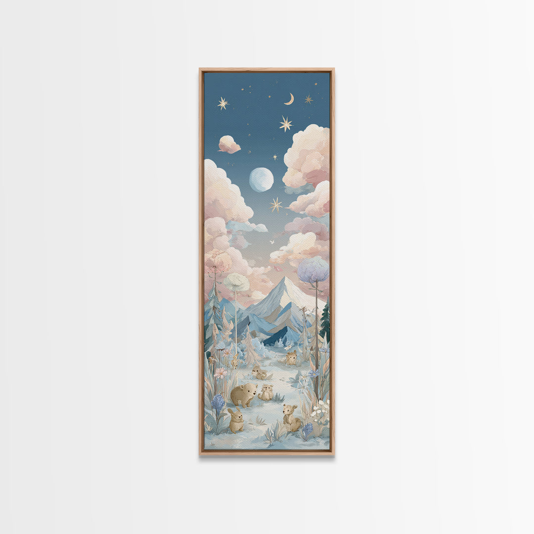 Calm Mountain Nursery Landscape Canvas Print, Nursery Decor, Wall Art, Fine Art, Nursery, Nursery Wall Decor, Nursery Art, NDE-1x3-12