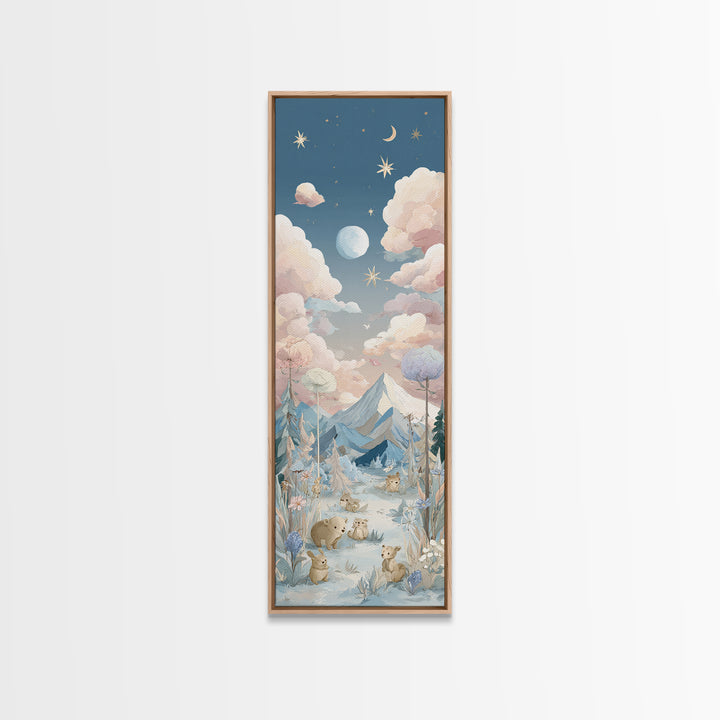 Calm Mountain Nursery Landscape Canvas Print, Nursery Decor, Wall Art, Fine Art, Nursery, Nursery Wall Decor, Nursery Art, NDE-1x3-12