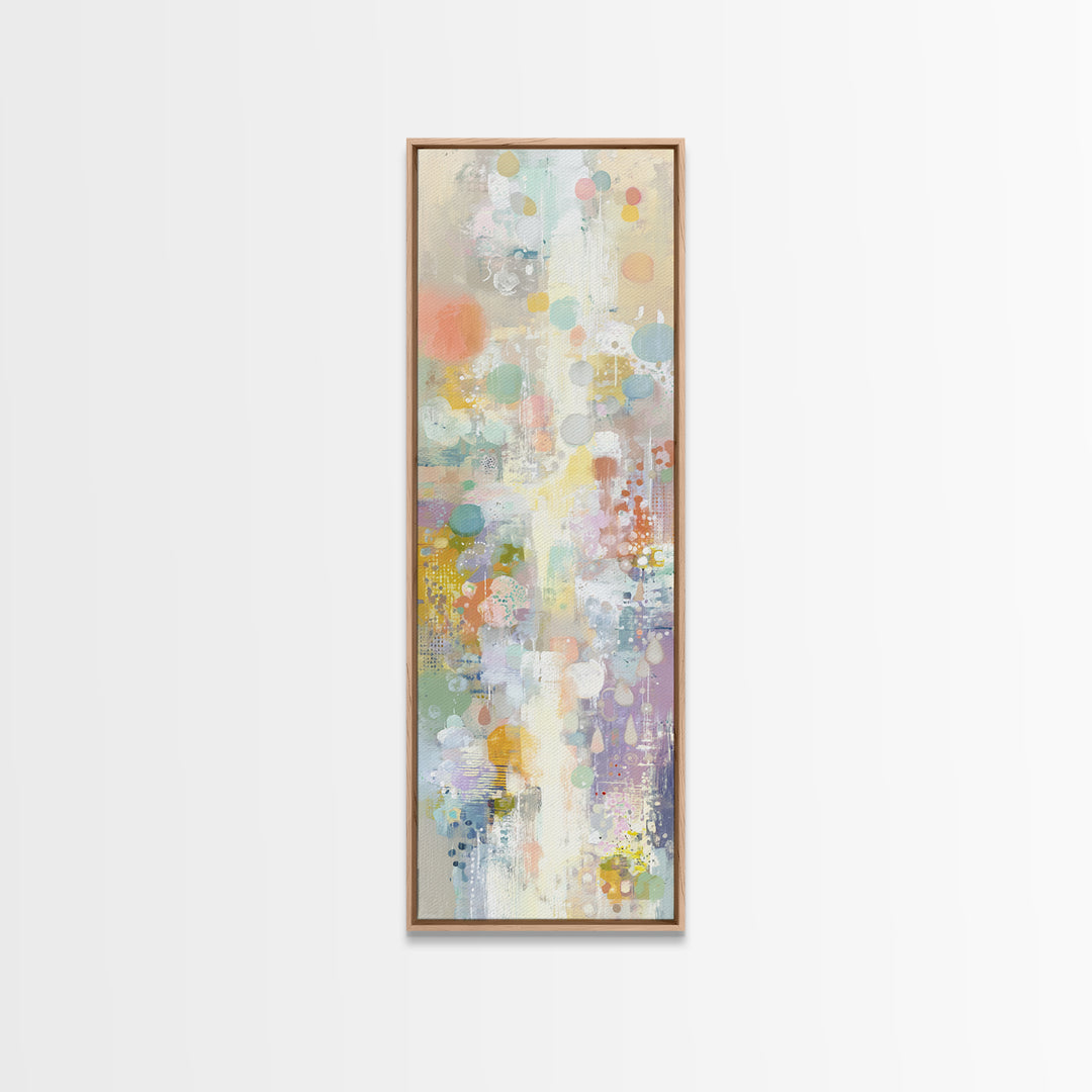 Cloud Rainbow and Raindrop Composition Canvas Print, Nursery Decor, Canvas, Fine Art, Nursery, Playroom Decor, Floral Wall Art, NDE-1x3-32