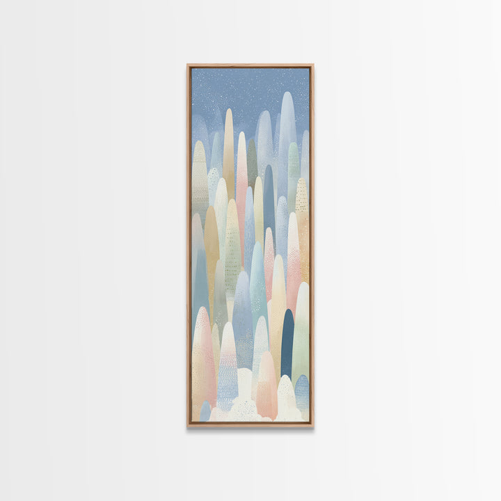 Calm Mountain Nursery Landscape Framed Canvas Print, Nursery Decor, Playroom Decor, Oil Painting, Nursery, Boy Nursery Decor, NDE-1x3-84
