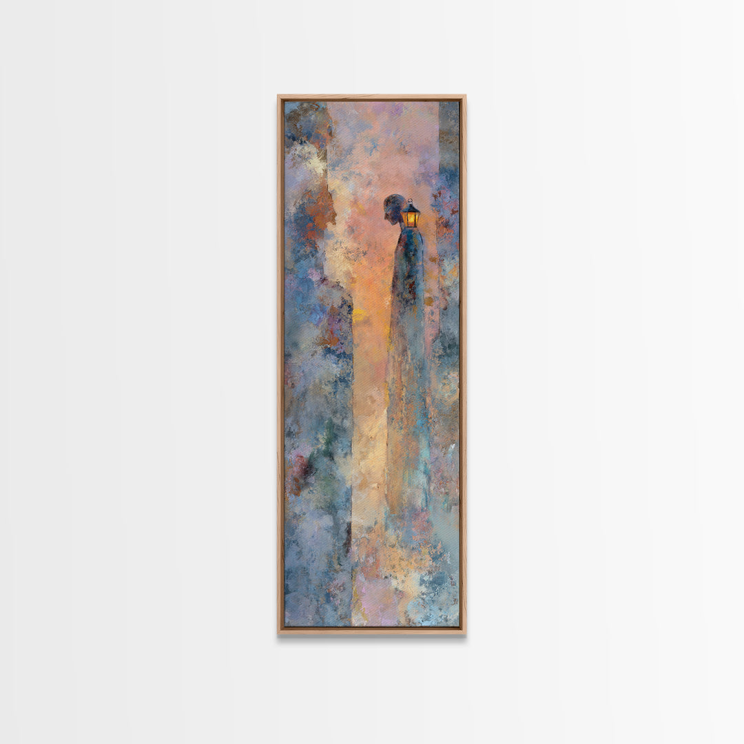 Hot Air Balloon Drifting Framed Canvas Print, Nursery Decor, Kids Wall Art, Abstract Art, Nursery, Room Decor, NDE-1x3-96