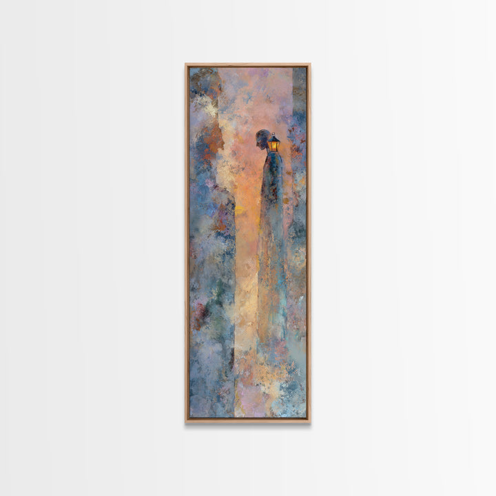 Hot Air Balloon Drifting Framed Canvas Print, Nursery Decor, Kids Wall Art, Abstract Art, Nursery, Room Decor, NDE-1x3-96